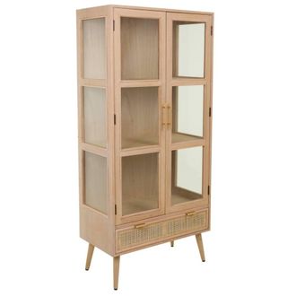 Wanderlust Deco Vitrina de mdf y rejilla marr&oacute;n 72x40.5x158.5