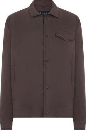 Herno Technical Jacket with Buttons - Heren - Zomerjassen - Bruin - M - Polyester - Jassen