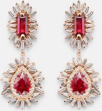 Suzanne Kalan Orecchini Doublet in oro rosa 18kt con rubini e diamanti