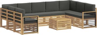 vidaXL Conjunto De Sof&aacute;s De Exterior 10 Uds. Blanco Y Antracita Vidaxl