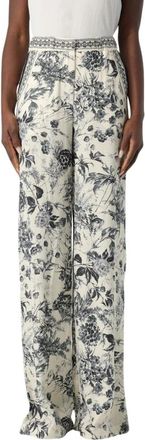 Simona Corsellini Bloemenprint Inkt Broek - Dames - Wijde Broeken - Veelkleurig - S - Broeken