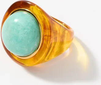 Lucas Jack Womens Amazonite round ring