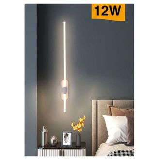 Trade Shop Trade Shop Traesio - Trade Shop - Applique A Led 12 Watt Tubo Lungo Bianco Moderno Luce Fredda Calda Naturale E80