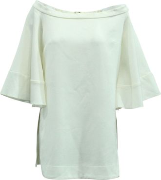 Ellery Elize Off-The-Shoulder Bell Sleeve Top in White Cotton