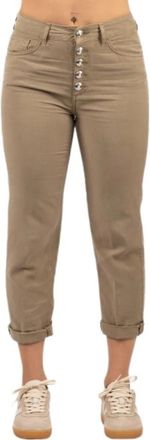 Dondup Koons Cropped Jeans - Dames - Vrijetijds broeken - Bruin - W30 - Denim - Broeken