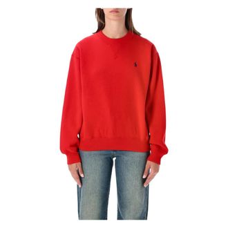 Polo Ralph Lauren Hoodies & sweatvesten, Dames, Rood, S, Katoen, Classic Crewneck Logo