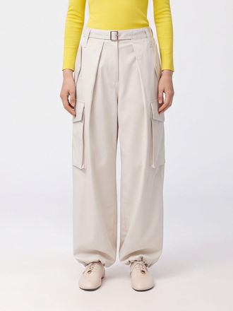 Loewe Wide-Leg Cotton and Silk Cargo Trousers with High Waist and Pleats