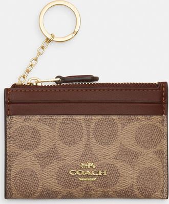 Coach Mini Skinny Id Case In Signature Canvas