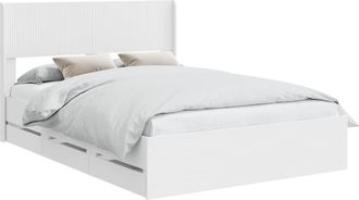 vidaXL Estructura De Cama Con Almacenamiento Y Cabecero Blanco Vidaxl