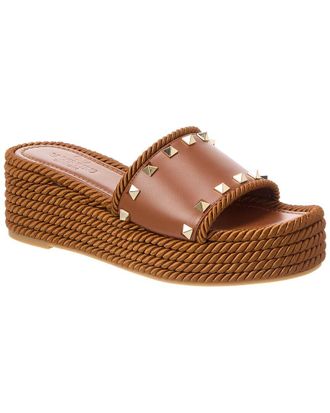 Valentino Rockstud 60 Leather Platform Sandal