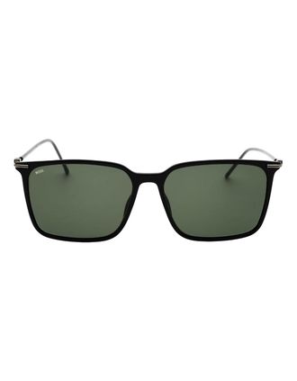HUGO BOSS Mens Hugo Boss Green Lens Black Sunglasses - Size: ONE size