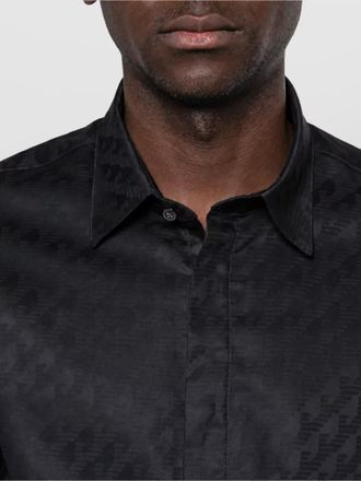 Emporio Armani jacquard logo cotton long sleeve shirt