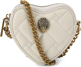 Kurt Geiger Micro Heart Leather Crossbody Bag in Natural at Nordstrom