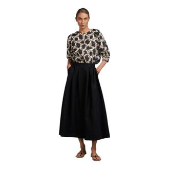 Stenstr&ouml;ms Lorena Midi Rok - Dames - Midirokken - Zwart - S - Katoen - Rokken