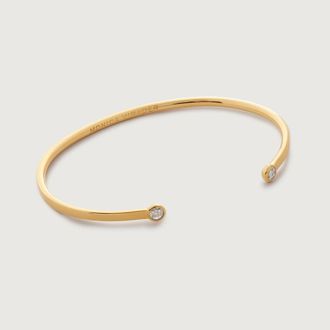 Monica Vinader Gold Diamond Essential Cuff Diamond