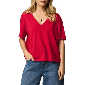 Splendid Kacey V-Neck T-Shirt in Rouge at Nordstrom, Size X-Small