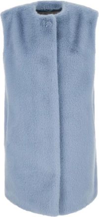 Herno Jassen, Dames, Blauw, M, Faux Fur & Shearling Jassen