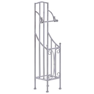 Beliani Portarrollos De Metal Gris 68 Cm Envejecido Almacenaje Accesorio Retro