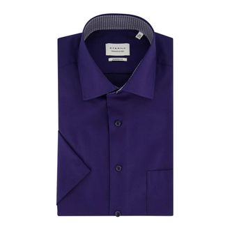 Eterna Heren, Overhemden, Blauw, Maat: 4XS Katoen