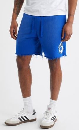 Billionaire Boys Club Helmet Logo Distressed Sweat Shorts in Surf The Web at Nordstrom Rack, Size Xxx-Large