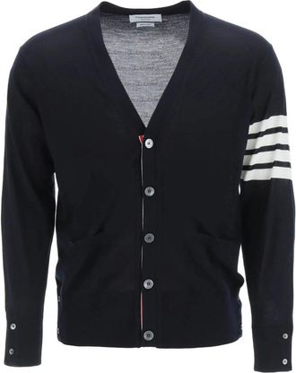 Thom Browne Klassieke Gebreide Vest - Heren - Vesten - Blauw - XL - Truien & Vesten