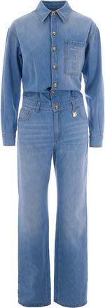 Elisabetta Franchi Light Blue Denim Jumpsuit