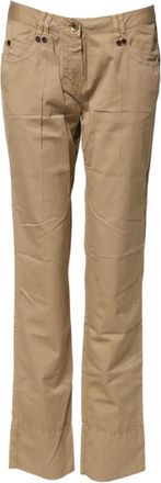 Plein Sud Straight Cotton Stretch Chino Pants - Dames - Straight fit broeken - Beige - XS - Katoen - Broeken