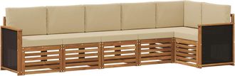 vidaXL Conjunto De Sof&aacute;s De Exterior 5 Uds. Natural Vidaxl