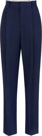 Elisabetta Franchi Lange gabardine broeken - Dames - Wijde Broeken - Blauw - 2XL - Broeken