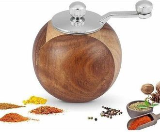 OEM Molinillo De Pimienta Manual, Molinillo De Sal De Madera, Molinillo De Especias Redondo, Molinillo De Especias Marr&oacute;n Con Rotor De Acero Inoxidable Pa