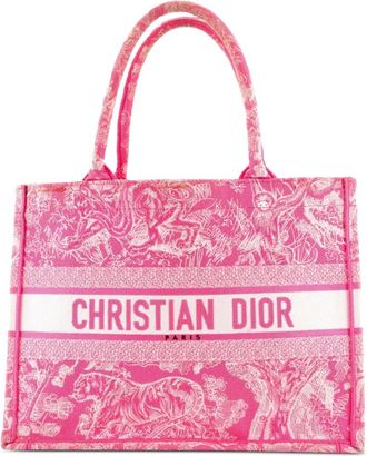 Dior Book Embroidered Canvas Medium tote bag - Roze
