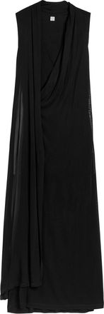 Toteme Scarf-effect Mesh Maxi Dress - Black - S (UK8-10 / S)