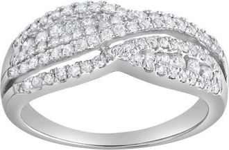 LuvMyJewelry Silvera Crest 0.65 Ct 10K Gold Diamond Ring in 10K White Gold at Nordstrom, Size 7
