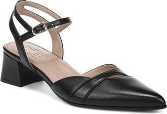 Naturalizer Merritt Slingback Pointed Toe Pump in Black Leather at Nordstrom, Size 8.5