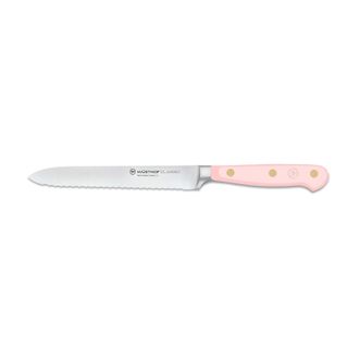 W&uuml;sthof Classic 5-Inch Serrated Utility Knife, Pink Sea Salt