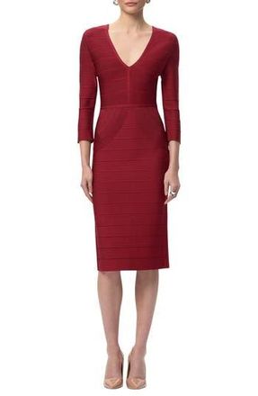 H&eacute;rve L&eacute;ger The Athena Dress in Cabernet at Nordstrom Rack, Size Small