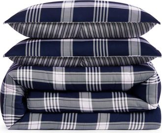 Tommy Hilfiger Huntington Plaid Comforter & Shams Set in Navy Blue at Nordstrom, Size Full/queen