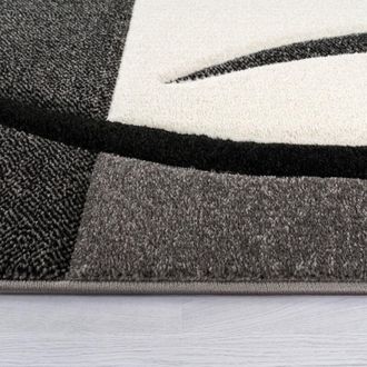 Paco Home Tappeto Di Design Orlo Modello a Quadri Nei Colori Bianco Nero Grigio 80x300 cm - Paco Home
