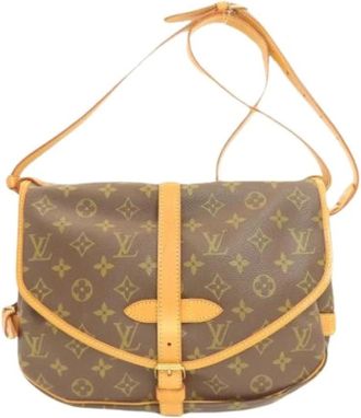 Louis Vuitton Pre-owned Cross Body Bags, female, Brown, Size: ONE SIZE Pre-owned Saumur 35 Shoulder Bag