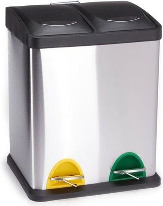 MSV Papelera con pedal de clasificación selectiva inox 2 cubos 8L