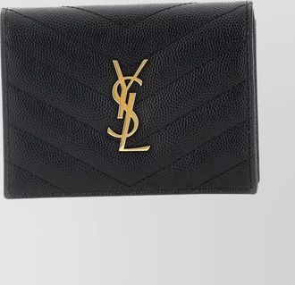 Saint Laurent leather quilted flap card holder