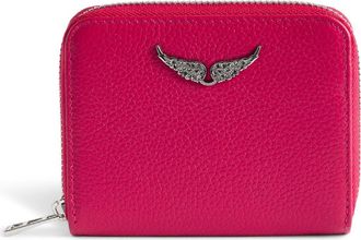 Zadig&Voltaire Mini Grained Leather Card Case in Podium at Nordstrom