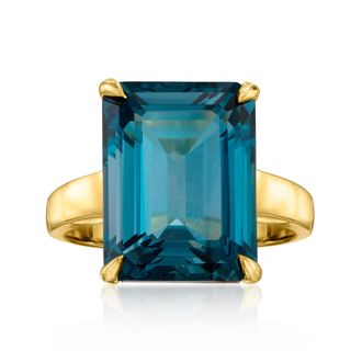 Ross-Simons London Blue Topaz Ring in 18kt Gold Over Sterling