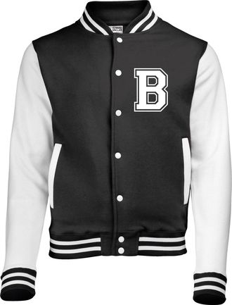 Edward Sinclair | 9-11YRS | Named | Black & White Sleeves Varsity Jacket with Name and Initial