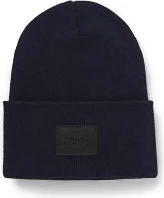 HUGO BOSS Cotton beanie with logo label