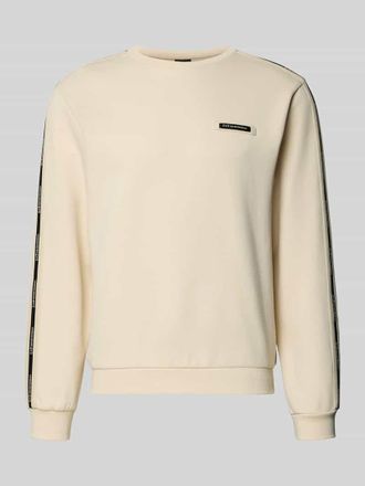 Emporio Armani Sweatshirt mit Label-Details und Rundhalsausschnitt in Sand, Gr&ouml;&szlig;e XXL