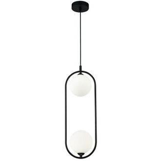 Maytoni Maytoni - Modern - Ring Modern Ring 2 Light Black Pendant Ceiling Light Glass Shade