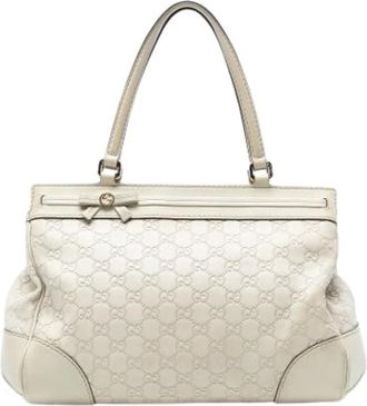 Gucci Pre-owned Handbags, female, Beige, Size: ONE SIZE Pre-owned Leather Handbag