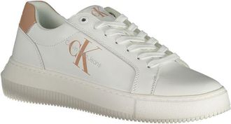 Calvin Klein Leather and Recycled Polyester Sneaker - White