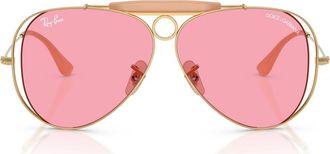 Ray-Ban 53mm Shooter Pilot Sunglasses in Arista/pink at Nordstrom